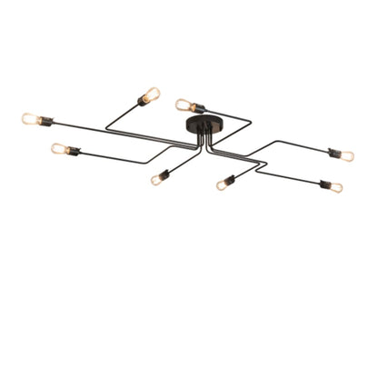 Meyda Tiffany PipeDream Alva 8 Light 79" Wide Semi-Flush Linear Ceiling Fixture