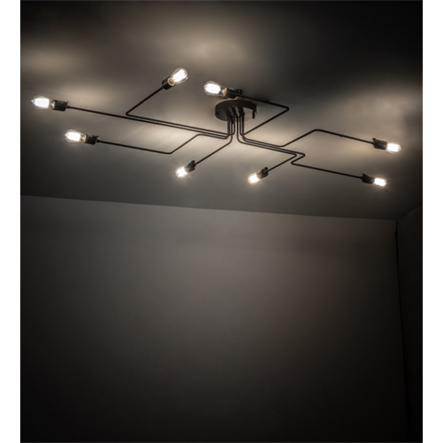 Meyda Tiffany PipeDream Alva 8 Light 79" Wide Semi-Flush Linear Ceiling Fixture