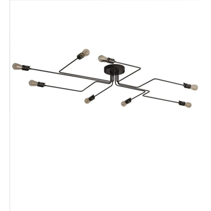 Meyda Tiffany PipeDream Alva 8 Light 79" Wide Semi-Flush Linear Ceiling Fixture