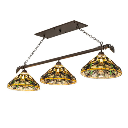 Meyda Tiffany 3 Light 69" Wide Linear Pendant