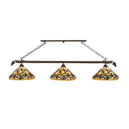 Meyda Tiffany 3 Light 69" Wide Linear Pendant