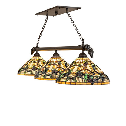 Meyda Tiffany 3 Light 69" Wide Linear Pendant
