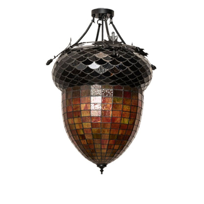 Meyda Tiffany Greenbriar Oak 3 Light 22" Wide Semi-Flush Ceiling Fixture