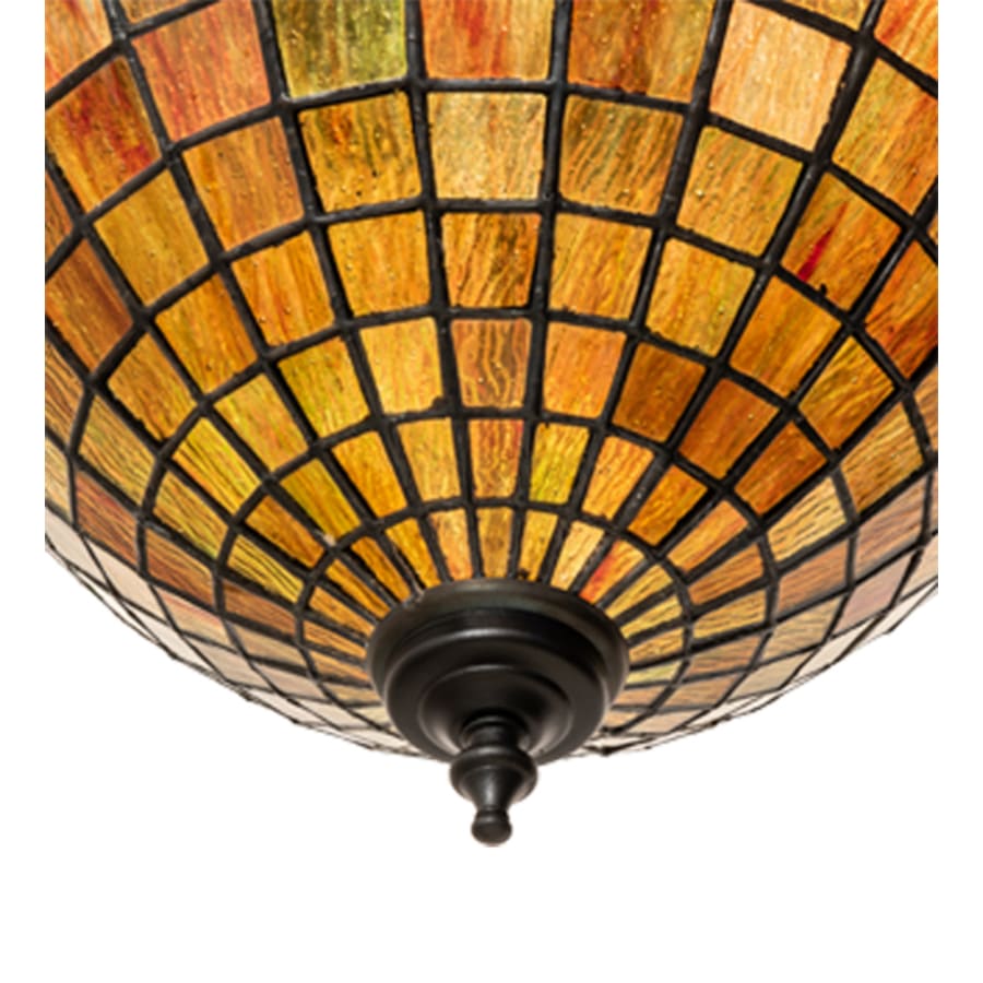 Meyda Tiffany Greenbriar Oak 3 Light 22" Wide Semi-Flush Ceiling Fixture