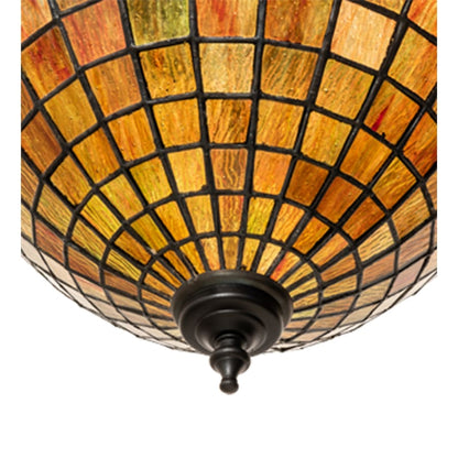 Meyda Tiffany Greenbriar Oak 3 Light 22" Wide Semi-Flush Ceiling Fixture
