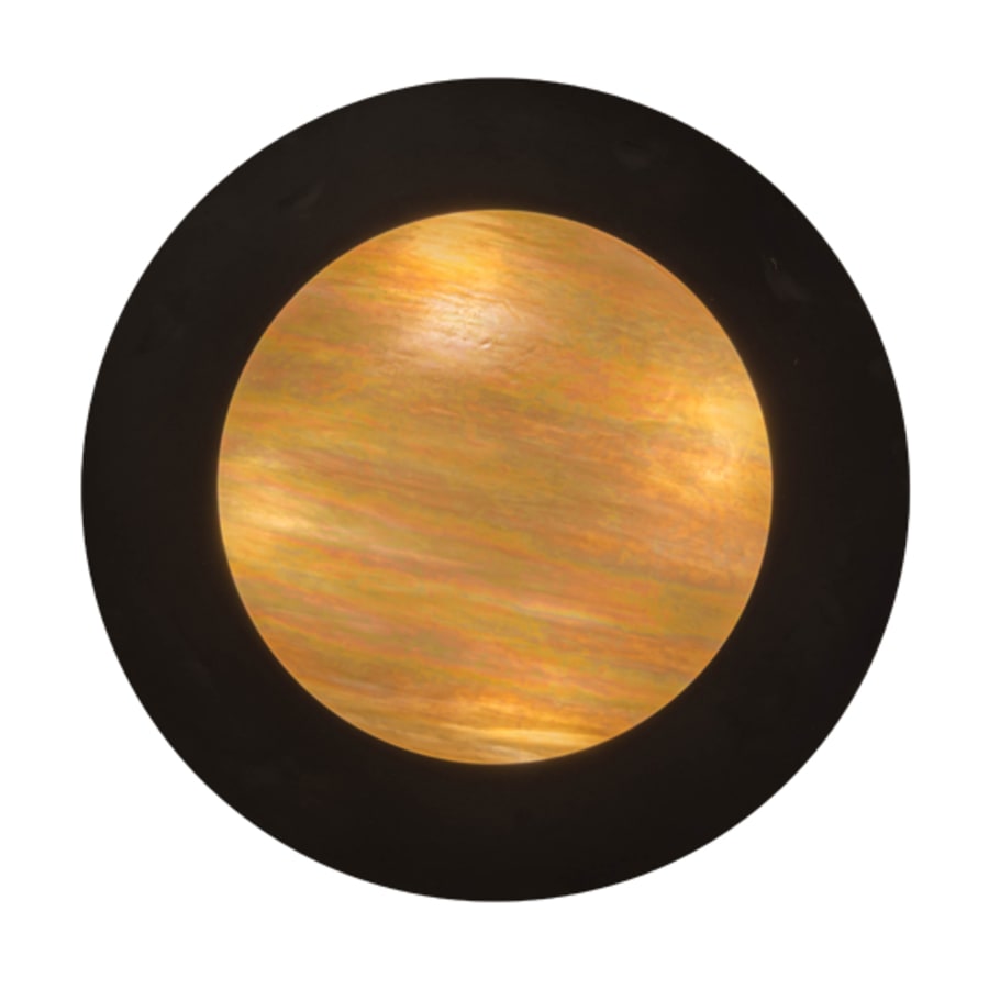 Meyda Tiffany Pomona 4 Light 18" Wide Semi-Flush Drum Ceiling Fixture with Iridized Glass Shade - Craftsman Brown Finish