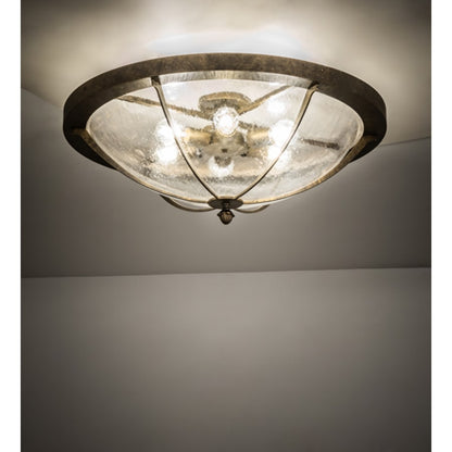 Meyda Tiffany Dominga 6 Light 30" Wide Flush Mount Bowl Ceiling Fixture - Dark Smoke Finish