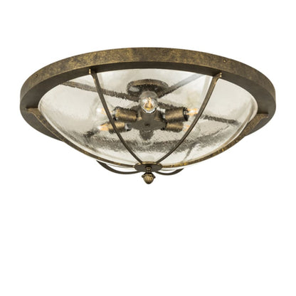 Meyda Tiffany Dominga 6 Light 30" Wide Flush Mount Bowl Ceiling Fixture - Dark Smoke Finish