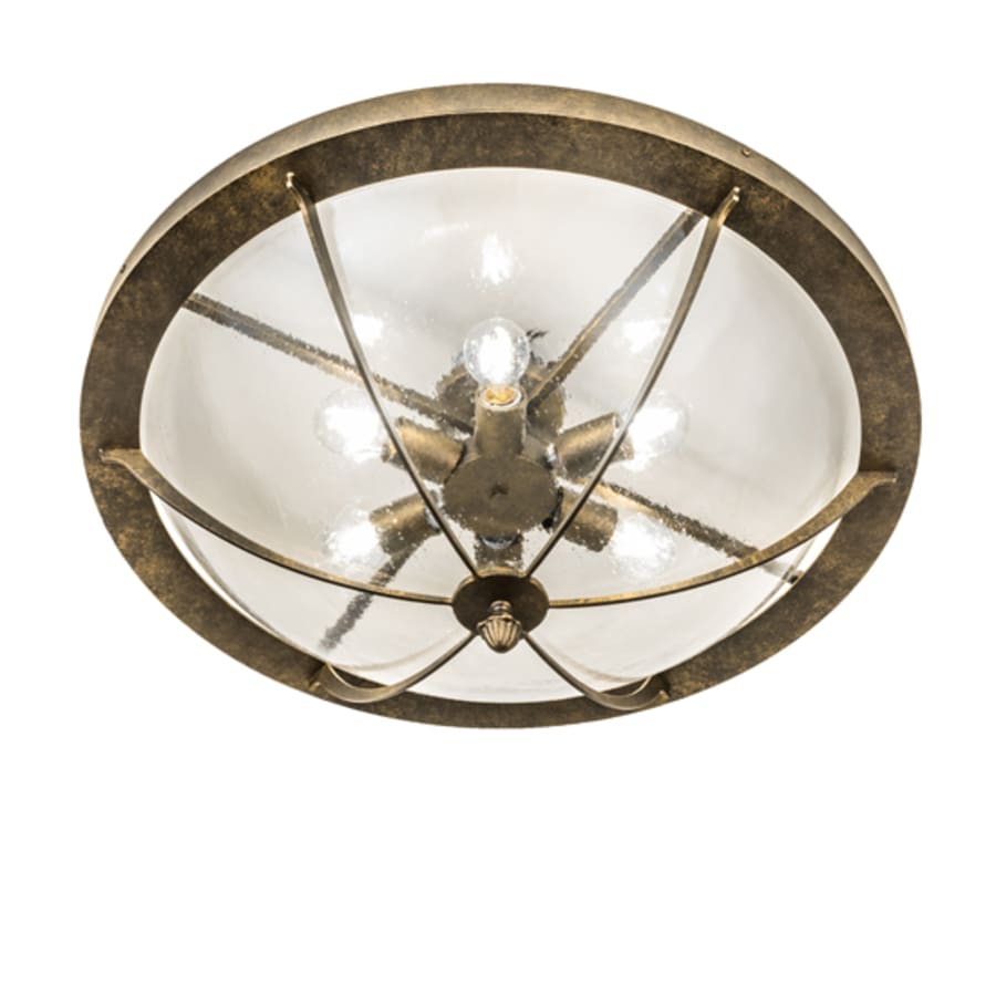 Meyda Tiffany Dominga 6 Light 30" Wide Flush Mount Bowl Ceiling Fixture - Dark Smoke Finish