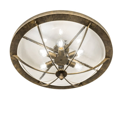 Meyda Tiffany Dominga 6 Light 30" Wide Flush Mount Bowl Ceiling Fixture - Dark Smoke Finish
