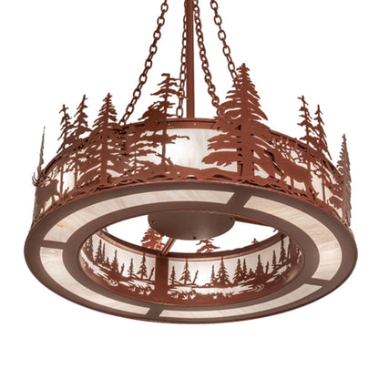 Meyda Tiffany 8 Light 36" Wide Abstract Pendant