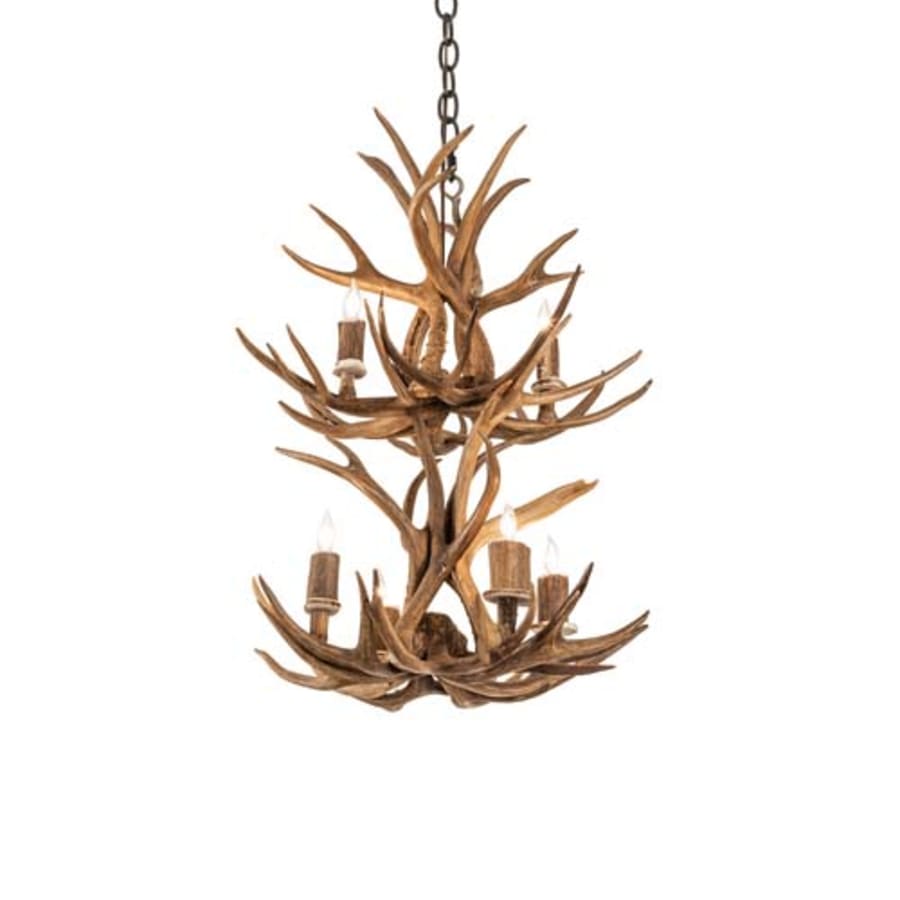 Meyda Tiffany Antlers 6 Light 20" Wide Taper Candle Pendant