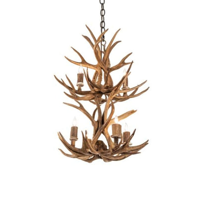 Meyda Tiffany Antlers 6 Light 20" Wide Taper Candle Pendant