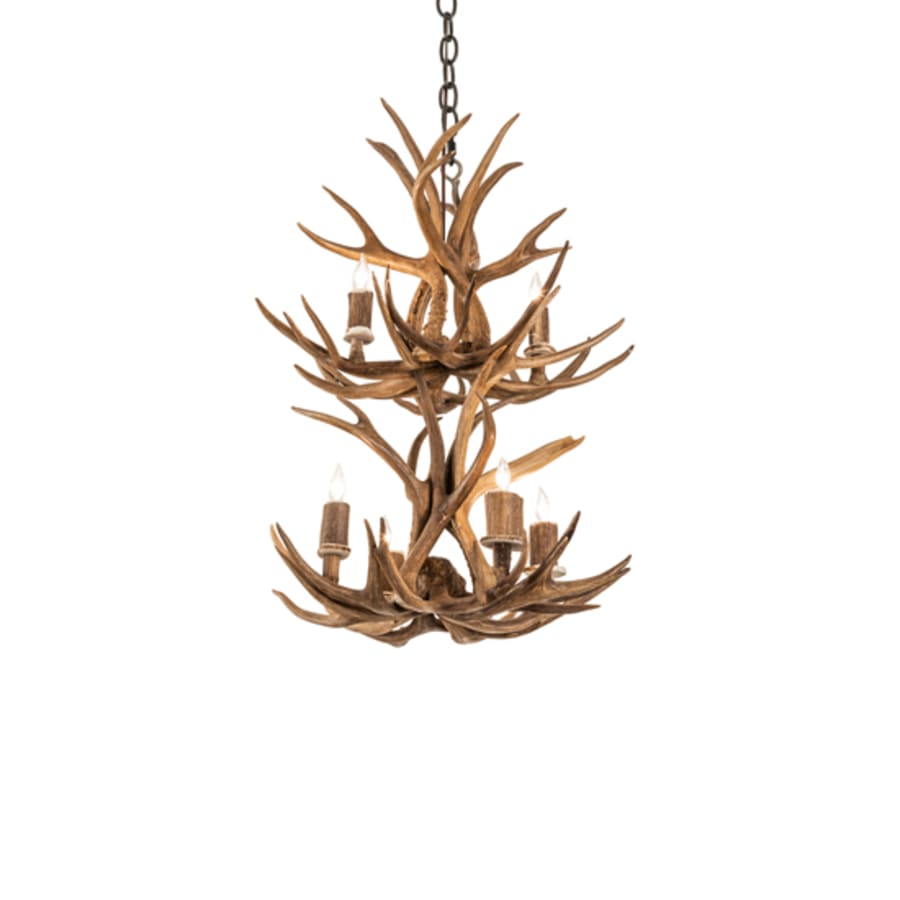 Meyda Tiffany Antlers 6 Light 20" Wide Taper Candle Pendant