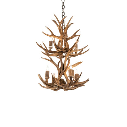 Meyda Tiffany Antlers 6 Light 20" Wide Taper Candle Pendant