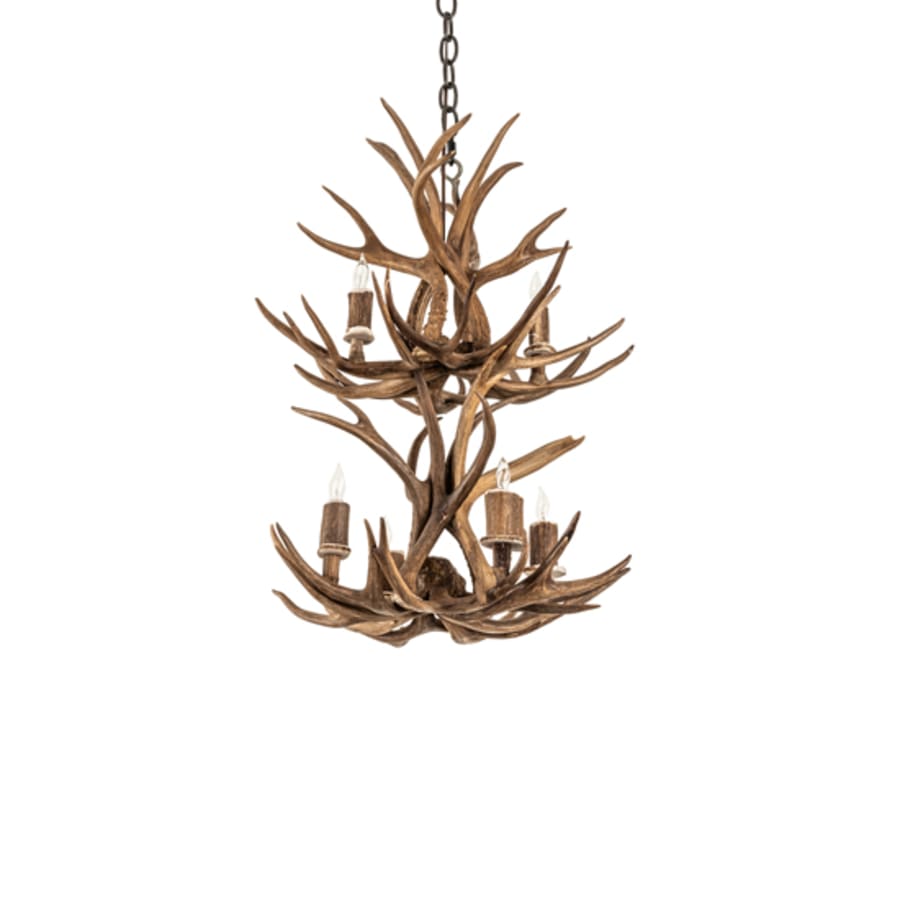 Meyda Tiffany Antlers 6 Light 20" Wide Taper Candle Pendant