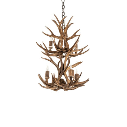 Meyda Tiffany Antlers 6 Light 20" Wide Taper Candle Pendant