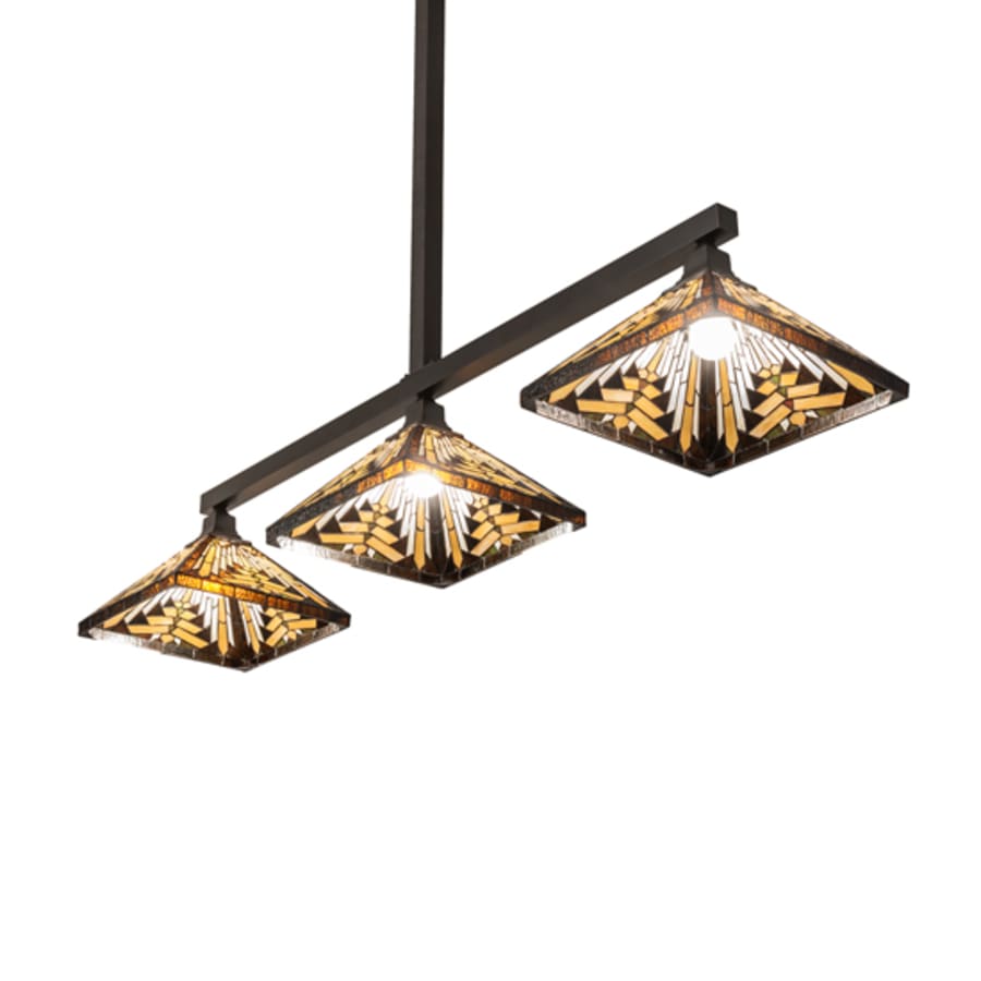 Meyda Tiffany 3 Light 63" Wide Linear Pendant