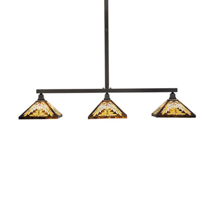 Meyda Tiffany 3 Light 63" Wide Linear Pendant