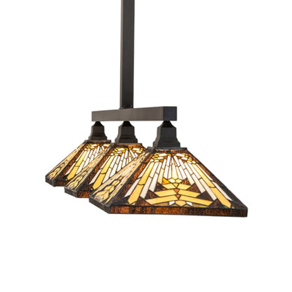 Meyda Tiffany 3 Light 63" Wide Linear Pendant