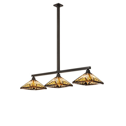 Meyda Tiffany 3 Light 63" Wide Linear Pendant