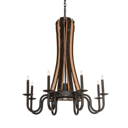 Meyda Tiffany Barrel Stave 8 Light 35" Wide Taper Candle Style Chandelier