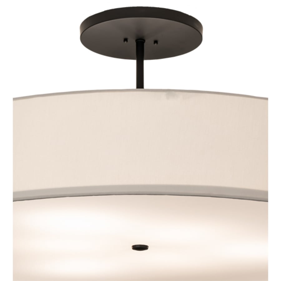 Meyda Tiffany Cilindro 6 Light 42" Wide Semi-Flush Drum Ceiling Fixture with White Shade - Bronze Finish