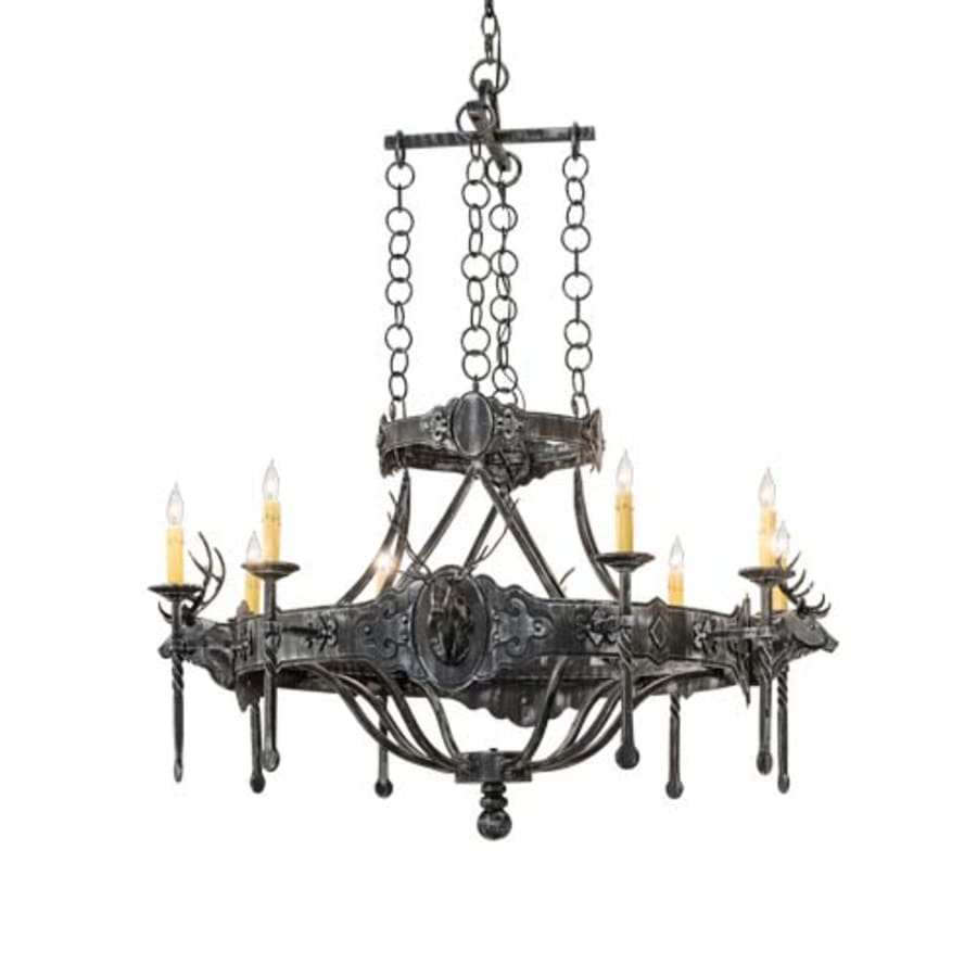 Meyda Tiffany Stag 8 Light 40" Wide Taper Candle Style Chandelier