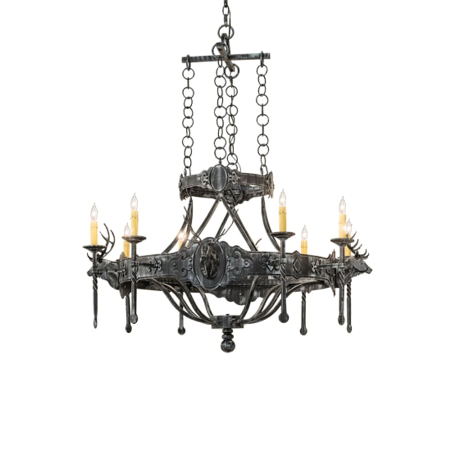 Meyda Tiffany Stag 8 Light 40" Wide Taper Candle Style Chandelier