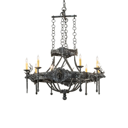 Meyda Tiffany Stag 8 Light 40" Wide Taper Candle Style Chandelier