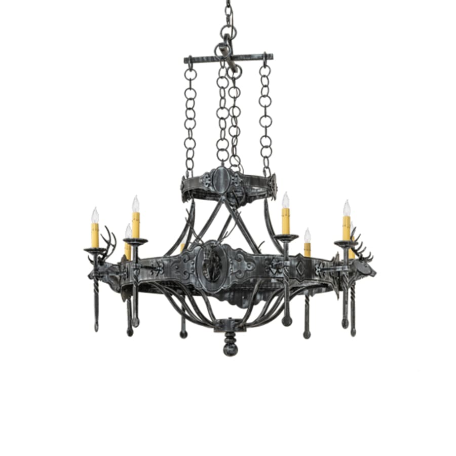 Meyda Tiffany Stag 8 Light 40" Wide Taper Candle Style Chandelier