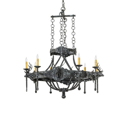 Meyda Tiffany Stag 8 Light 40" Wide Taper Candle Style Chandelier