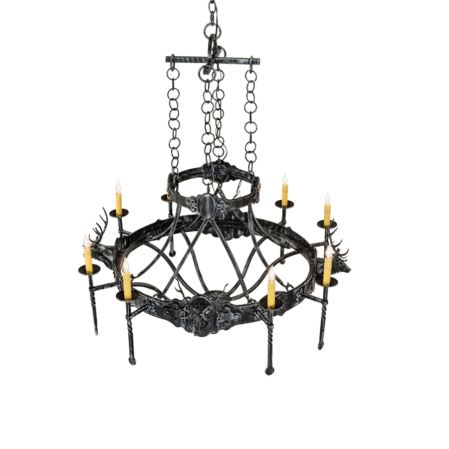 Meyda Tiffany Stag 8 Light 40" Wide Taper Candle Style Chandelier