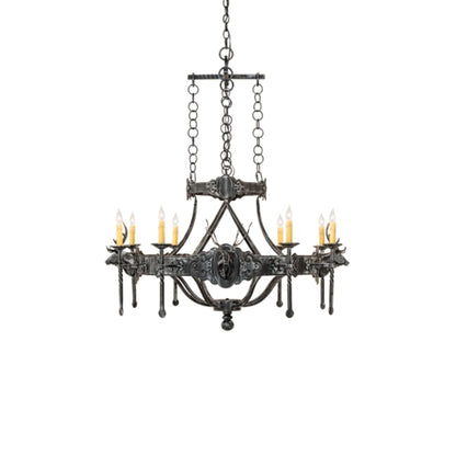 Meyda Tiffany Stag 8 Light 40" Wide Taper Candle Style Chandelier