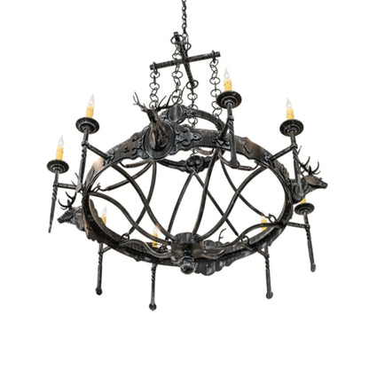 Meyda Tiffany Stag 8 Light 40" Wide Taper Candle Style Chandelier