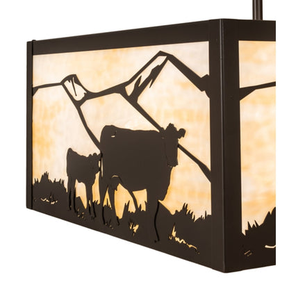 Meyda Tiffany Calf and Cow 4 Light 34" Wide Semi-Flush Square Ceiling Fixture