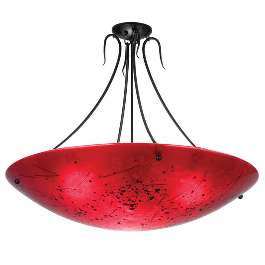 Meyda Tiffany 30" W Luce Rossa Fused Glass Inverted Semi-Flushmount Ceiling Fixture