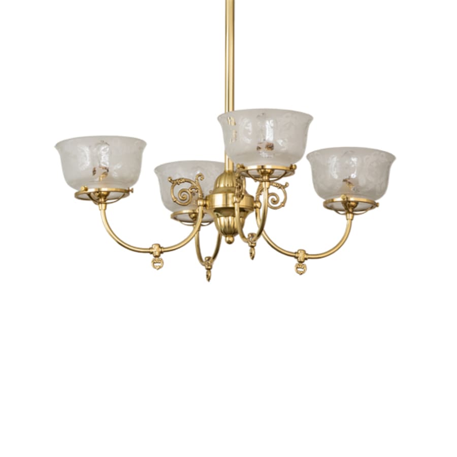Meyda Tiffany Revival Gas and Electric 4 Light 28" Wide Chandelier