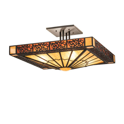 Meyda Tiffany Zuvan 4 Light 43" Wide Semi-Flush Square Ceiling Fixture