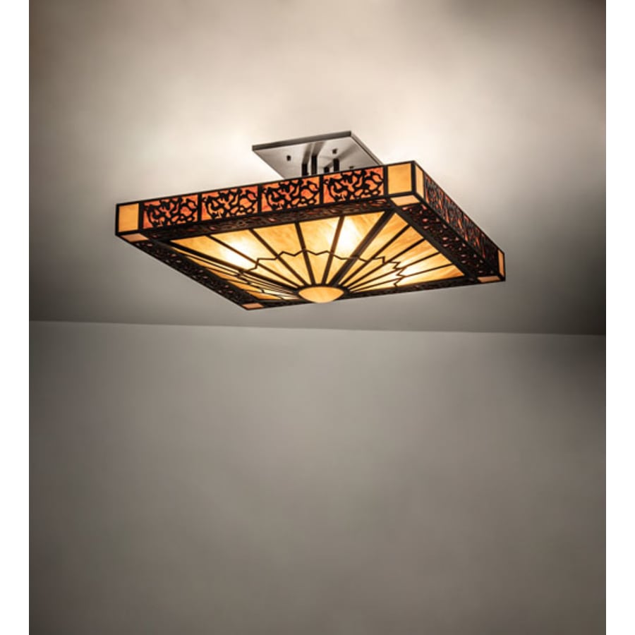 Meyda Tiffany Zuvan 4 Light 43" Wide Semi-Flush Square Ceiling Fixture