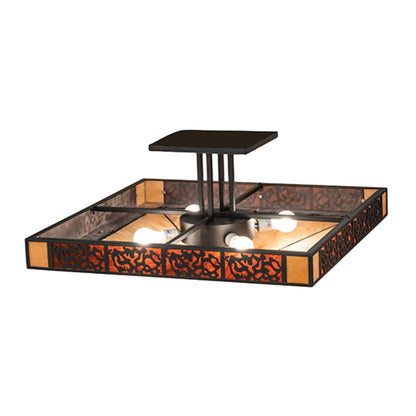 Meyda Tiffany Zuvan 4 Light 43" Wide Semi-Flush Square Ceiling Fixture
