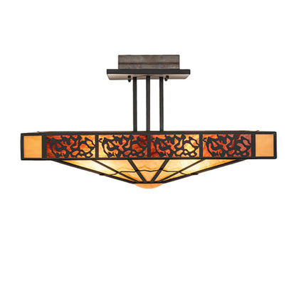 Meyda Tiffany Zuvan 4 Light 43" Wide Semi-Flush Square Ceiling Fixture