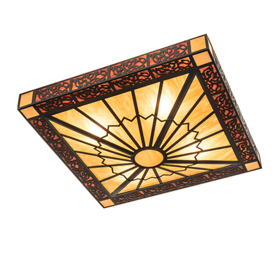 Meyda Tiffany Zuvan 4 Light 43" Wide Semi-Flush Square Ceiling Fixture