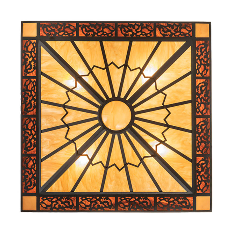 Meyda Tiffany Zuvan 4 Light 43" Wide Semi-Flush Square Ceiling Fixture