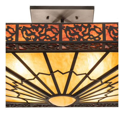 Meyda Tiffany Zuvan 4 Light 43" Wide Semi-Flush Square Ceiling Fixture