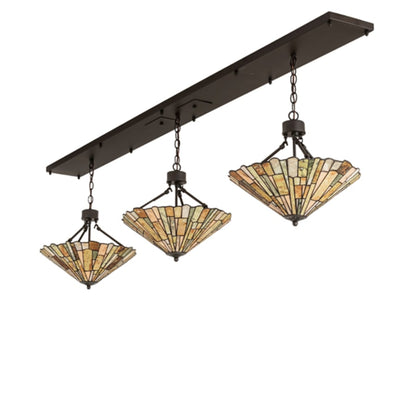 Meyda Tiffany 3 Light 84" Wide Linear Pendant