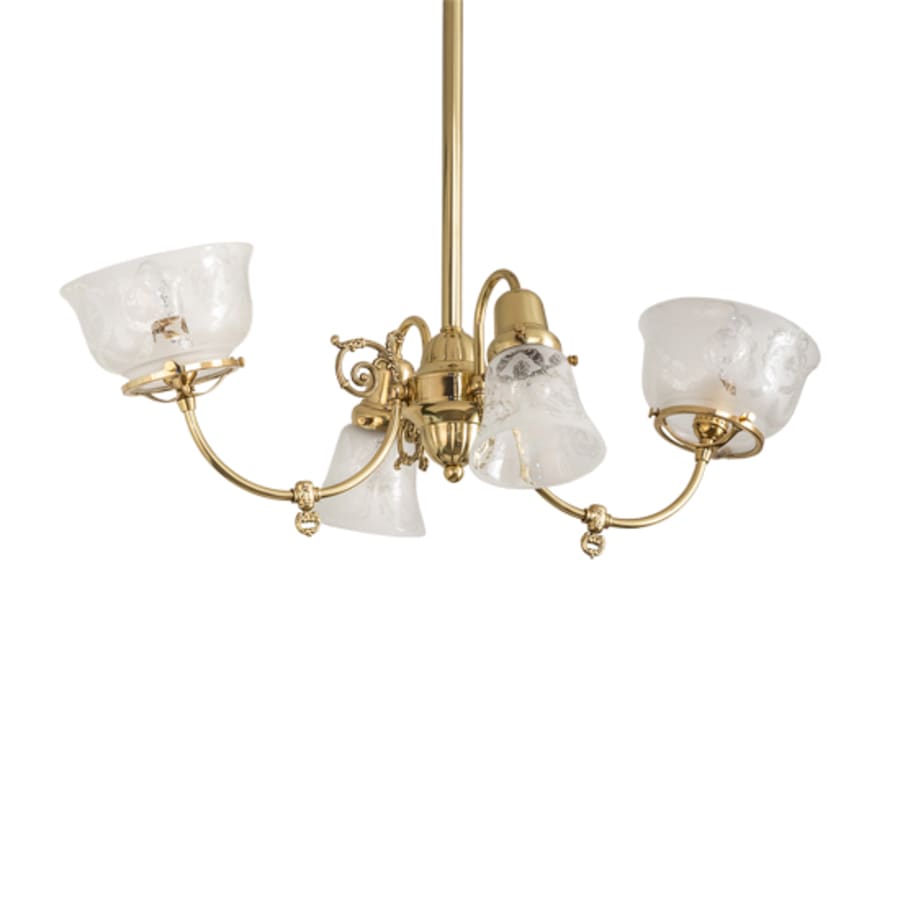 Meyda Tiffany Long Revival Gas and Electric 4 Light 22" Wide Chandelier