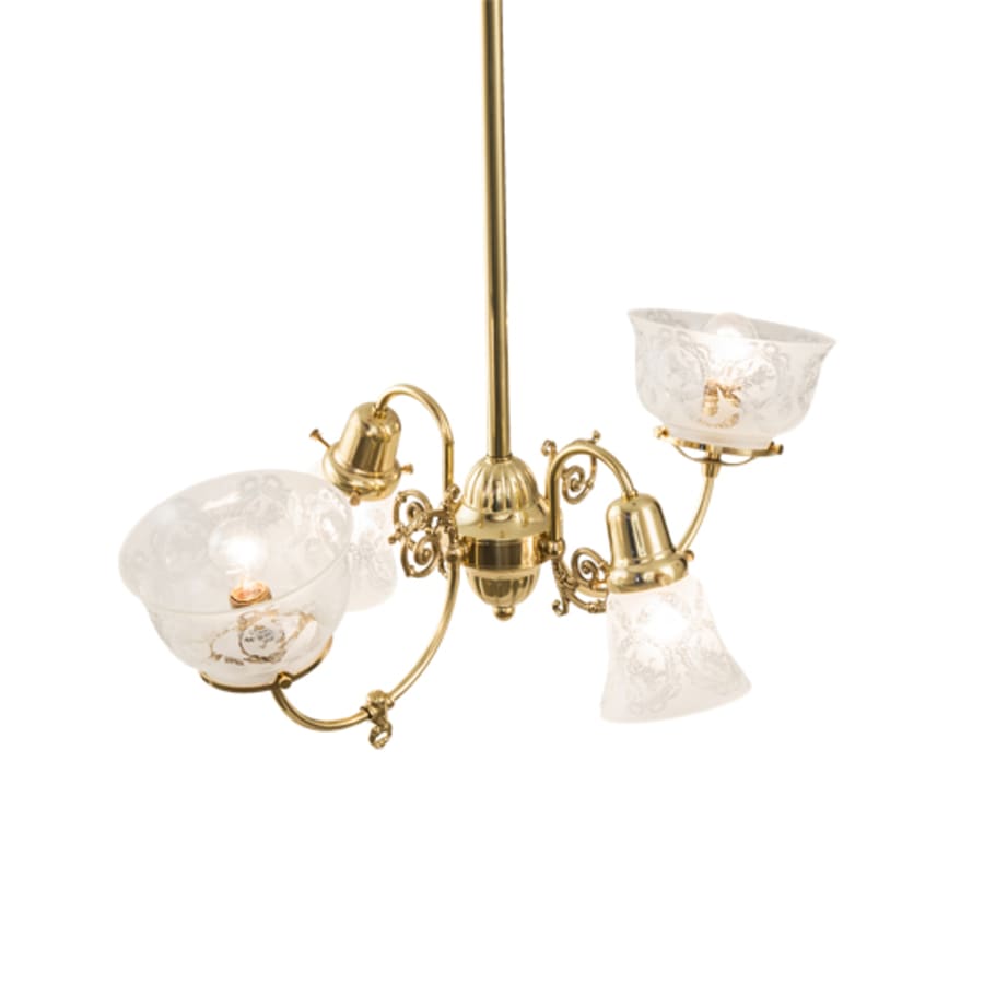 Meyda Tiffany Long Revival Gas and Electric 4 Light 22" Wide Chandelier
