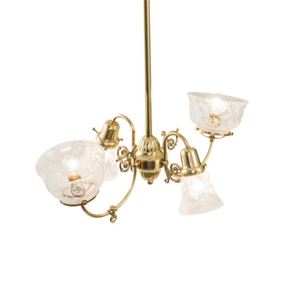 Meyda Tiffany Long Revival Gas and Electric 4 Light 22" Wide Chandelier