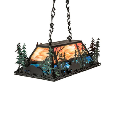 Meyda Tiffany 6 Light 36" Wide Abstract Linear Pendant